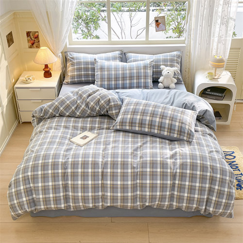 色织水洗棉四件套全棉四季通用