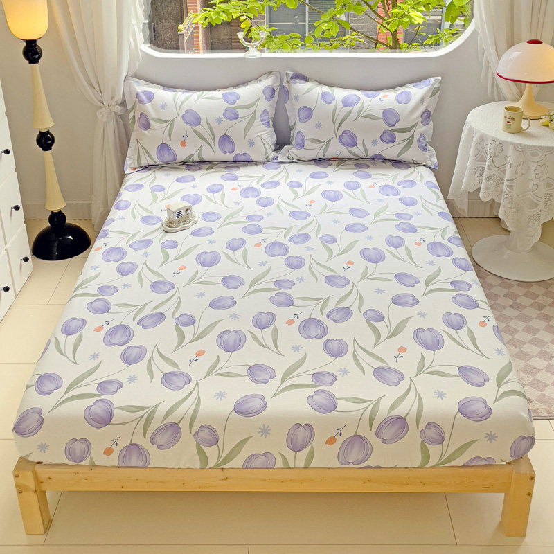 床笠床罩单件100纯棉全棉保护套防滑1.5米单人床全包四季通用1米2