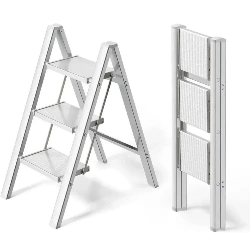2-3-4 Step Ladder Aluminum Lightweight Folding Step Stool