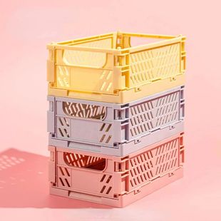 Plastic Foldable Storage Crate Folding Box Basket Stackable