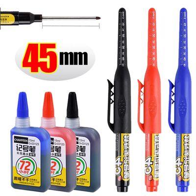 45mm Waterproof Deep Hole Marker Pens Long Nib Head Carpente