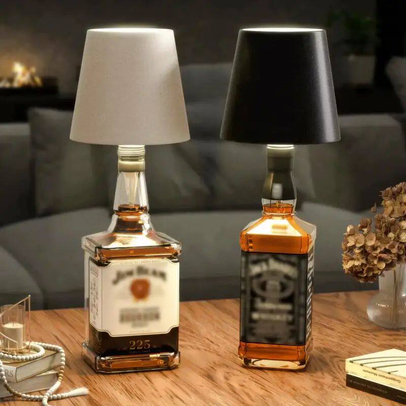 Wine Bottle LED Wireless Table Lamp 3-color Infinitely Dimma
