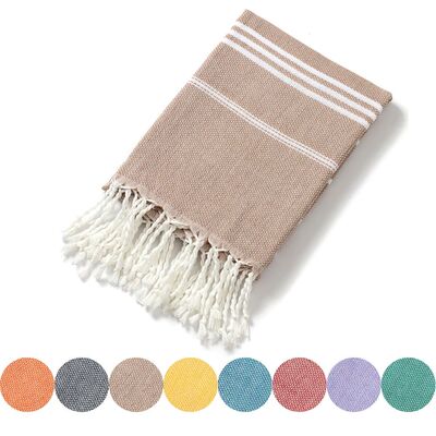 Cotton Striped  Turkish Sports Bath Towel with Tassels Trave