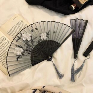 Portable Bamboo Folding Fan Decorative Fans Photo Props Wedd