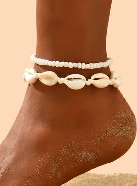 Boho Bohemian Sea Shell Flower Woven Anklet For Women Starfi