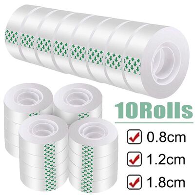 1-10 Rolls Transparent Tape Refills Clear Tape