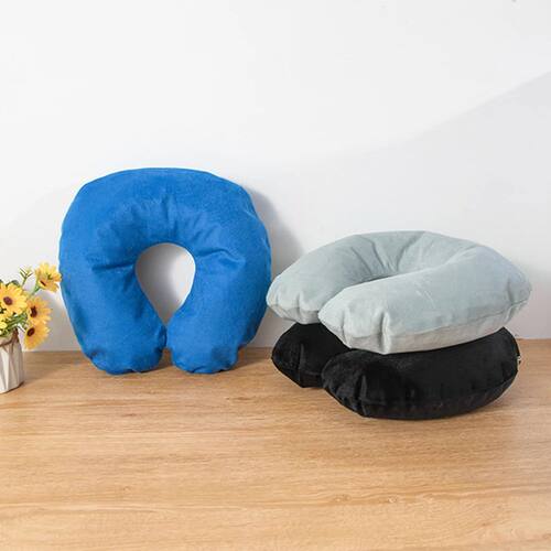 1PC U-shaped Travel Pillow Portable Inflatable Neck Cervical