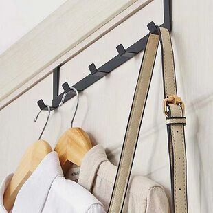 Home Iron Door Behind 5 Hook, Metal Clothing And Hat Organiz