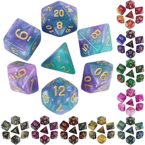 Dice Set Board Games Roll Dice Galaxy Theme Polyhedral Dice
