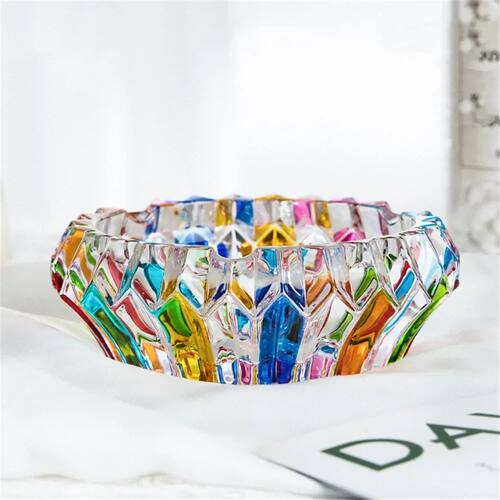 Creative Colorful Glass Cigarette Ashtray Ashtrays Cigar Ind