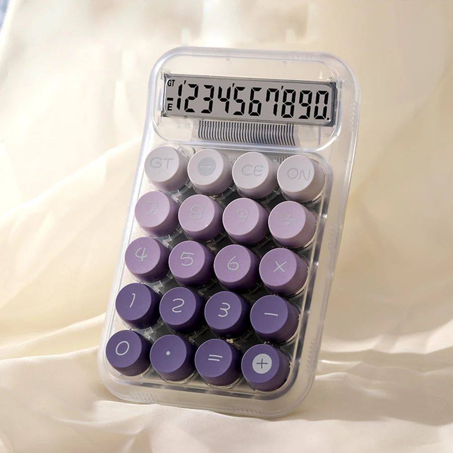 1PC Transparent Gradient Large Button Calculator Large Scree