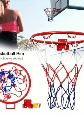 Indoor/Outdoor Wall Mounted Basketball Hoop with Net - Durab