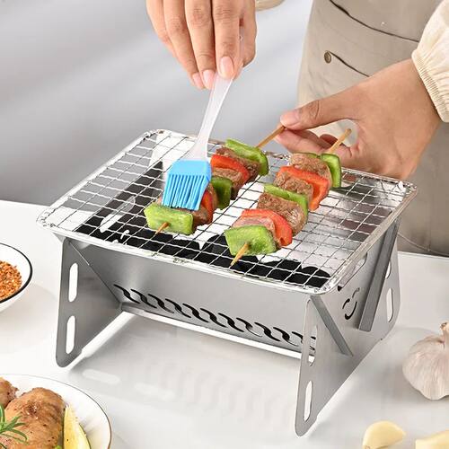 Outdoor Folding Barbecue Stove Stainless Steel Convenient Ca