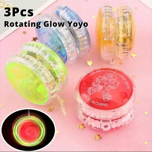 3Pcs Luminous Yo-yo Ball Bearing Sports Pull Line for Kids