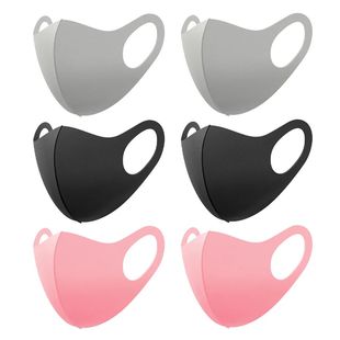 1/6 Pcs Black Washable Face Mask Dustproof Pollution Mouth M