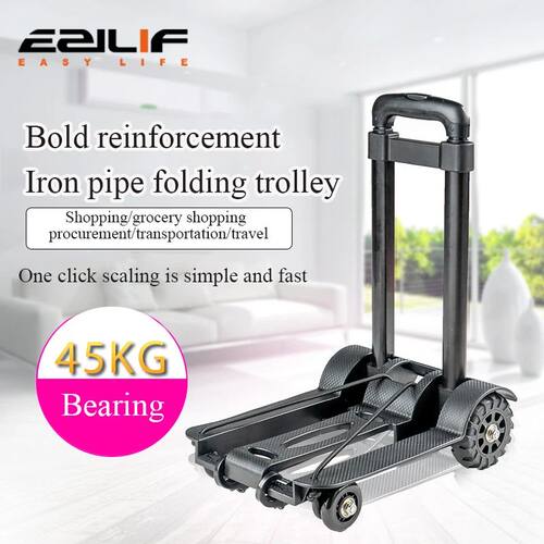 2/4-wheeled small truck with foldable pull rod, portable