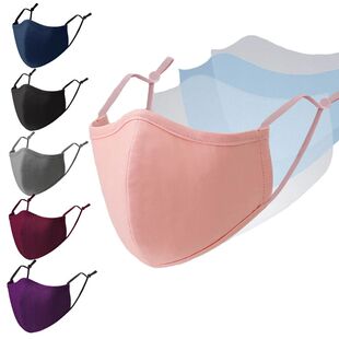 Cotton Solid Color Mask Pink Black Reusable Mouth Face Mask