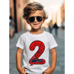 Disney Marvel SpiderMan 1-9 Birthday Kids Tshirts Boys T-Shi