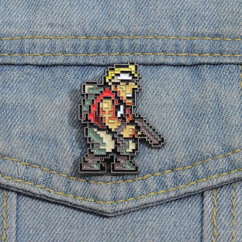 Shooting Game Pin Cool Enamel Pin Men's Brooch Jeans Brooche