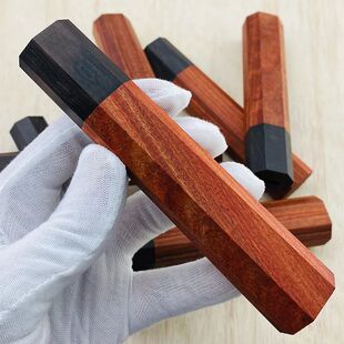 1piece Red Sandalwood + Ebony Octagonal Knife Handle for DIY