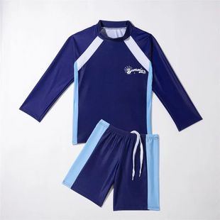 Boys Swimsuit Set Girls Long Sleeve Shorts Swimwear 2 Pieces