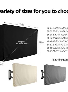 Outdoor TV Screen All-Purpose Dust Cover Black LCD Televisio