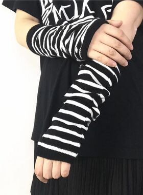 Winter Warm Long Sleeves Gloves for Man Women Fingerless Str