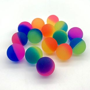 Elastic ball rubber jump ball rainbow two-color matte solid