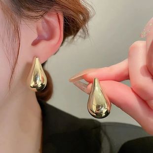 Exaggerate Big Water Drop Earrings For Women Gold Plated Met