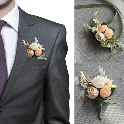 Wrist Corsage Wedding Men Boutonniere Girl Bracelet Groom