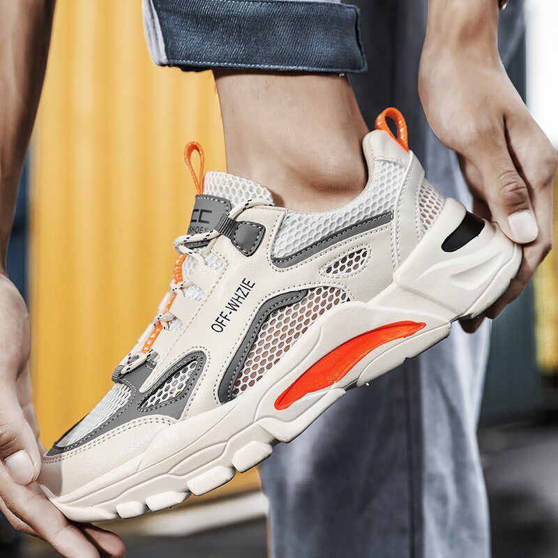 남성 신발 2024 뉴 여름 통기성 남성 메쉬 메쉬 신발 중공 남성 대형 45 여름 캐주얼 스포츠 신발