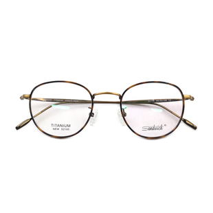 Sandwich S2105 三文治眼镜框轻复古圆形纯钛近视眼镜架男女潮款