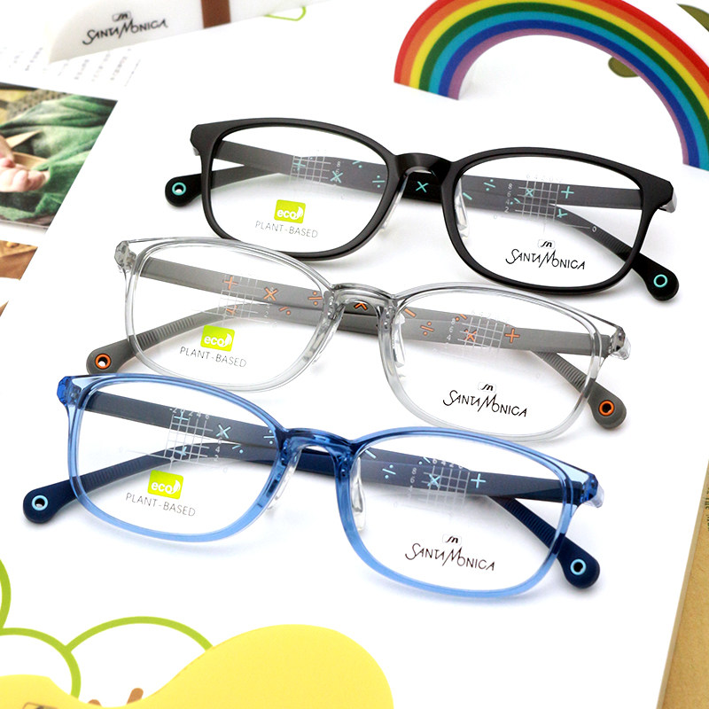 SANTAMONICA圣曼尼加超轻儿童镜框8-10岁小学生硅胶眼镜架SM31003