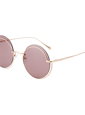 花雨伞太阳镜韩版个性潮偏光女士复古圆框原宿风时尚墨镜AP11738