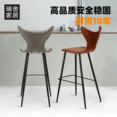 高脚椅子轻奢高级感吧台椅极简靠背椅高脚凳吧台凳久坐不累高凳子