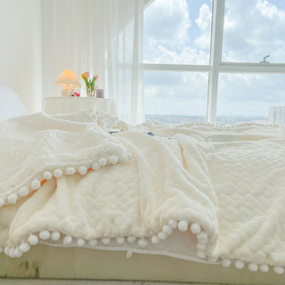 ins风羊羔绒毛毯少女心盖毯冬季保暖珊瑚绒沙发盖毯午睡休闲毯子