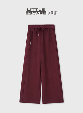 小乖逃加绒不加绒X星空双面棉 松紧腰LE红色长裤休闲宽松  C180