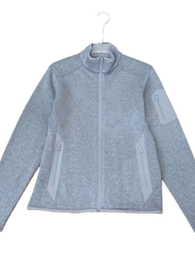 小乖逃休闲时尚灰色外套鸟高领四方形口袋秋冬款式百搭款M9332