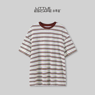 260207 圆领慵懒风宽松显瘦百搭款 小乖逃JX时尚 条纹T恤短袖