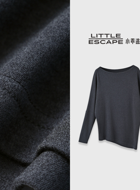 小乖逃休闲时尚灰色T恤卫衣斜肩卫衣搭露肩修身显瘦百搭款N95399