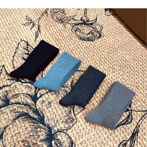 小乖逃秋冬！两双袜子美利奴羊毛双针抽条羊毛小腿中高筒袜DD2410