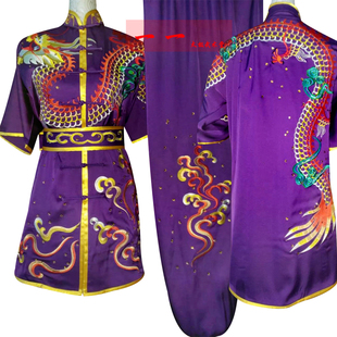 短袖武术服装儿童练功服演出服长拳比赛服舞剑扇男女表演服跆拳道