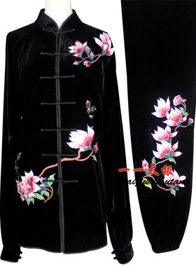 太极服金丝绒刺绣晨练服