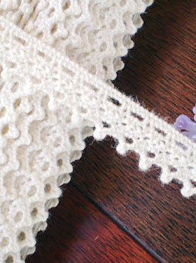 16D 客供 本白色 棉线宽狗牙 1.2cm宽1.2元1米