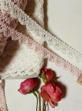 31D 客供 黑色纯白色 小绒花棉线 蕾丝花边1.4~1.6cm宽2.5元1米