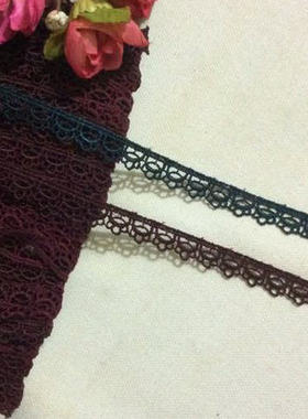 31D   服装辅料 深墨绿色 深枣红色   水溶花边 0.8CM宽 2元1米