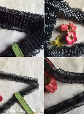 29D 客供 多款入 黑色系 风琴折蕾丝花边2cm~4.5cm宽3~8元1米
