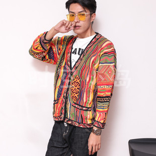 vintage古着澳洲原产肌理感COOGI立体苦瓜纹秋冬羊毛毛衣