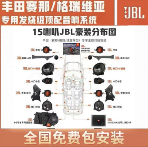 塞纳格瑞维亚亚洲龙皇冠陆放汉兰达陆巡霸道GL8威霆专用JBL音响