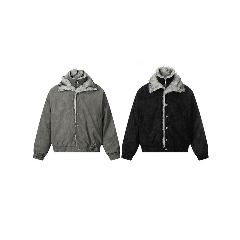 美式双层翻毛领座山雕外套男冬季YY50-P138,女装短外套,电商A330-1